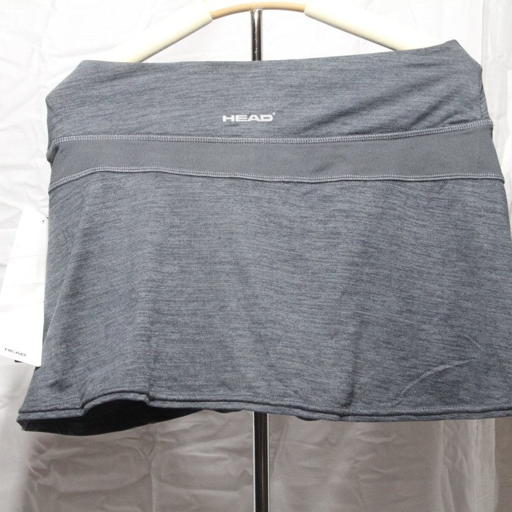 NWT HEAD Women's Fresh Mesh Med Grey Heather Athletic Tennis Skort Size Small - Picture 2 of 4
